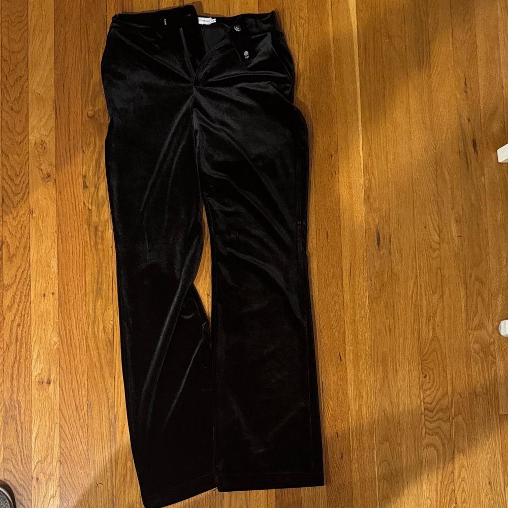 Good American Black velour Pants